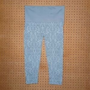 SOMA womens tan oat paisley nylon slimming capri leggings XXL EUC